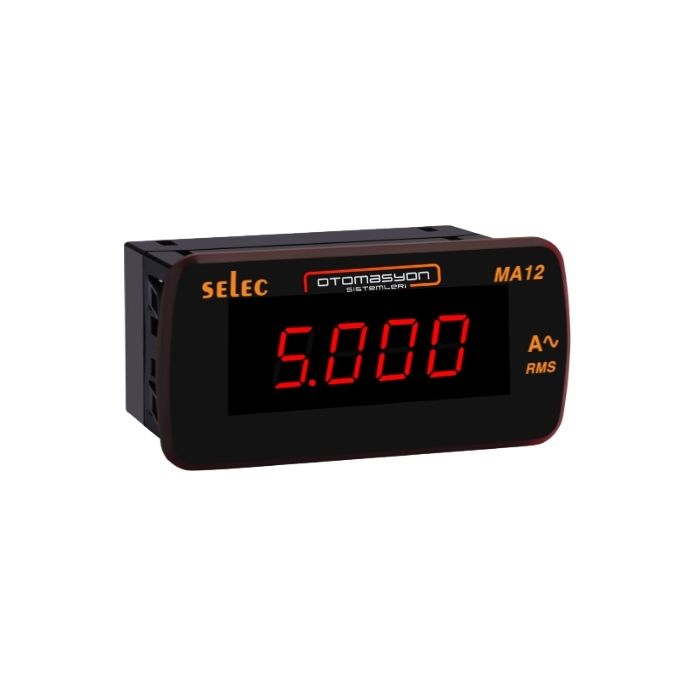Selec MA12 LED Ampermetre, 1Ø, 48X96mm Selec MA12 LED Ampermetre, 1Ø, 48X96mm