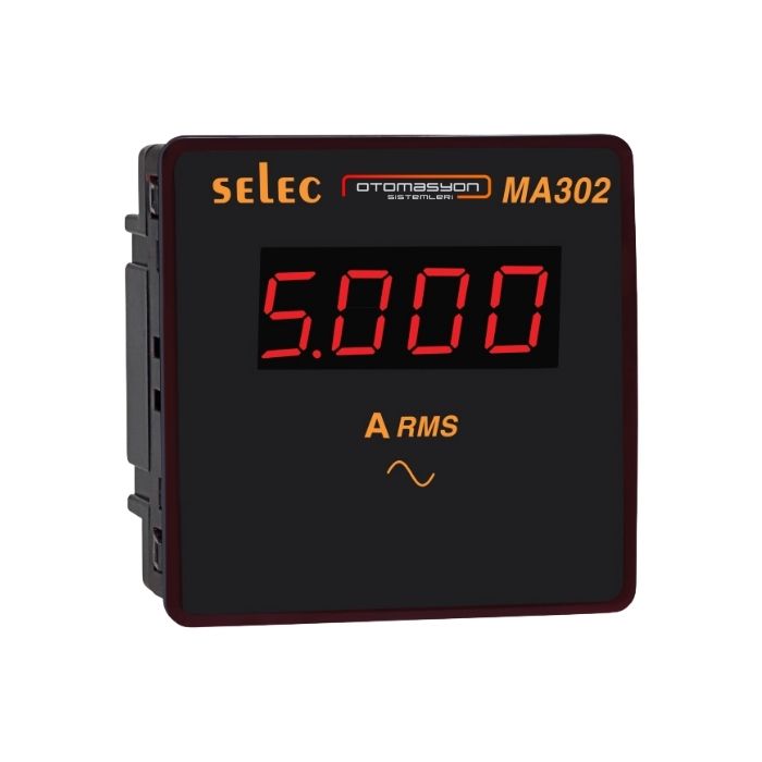 Selec MA302 LED Ampermetre, 1Ø, 96x96mm Selec MA302 LED Ampermetre, 1Ø, 96x96mm