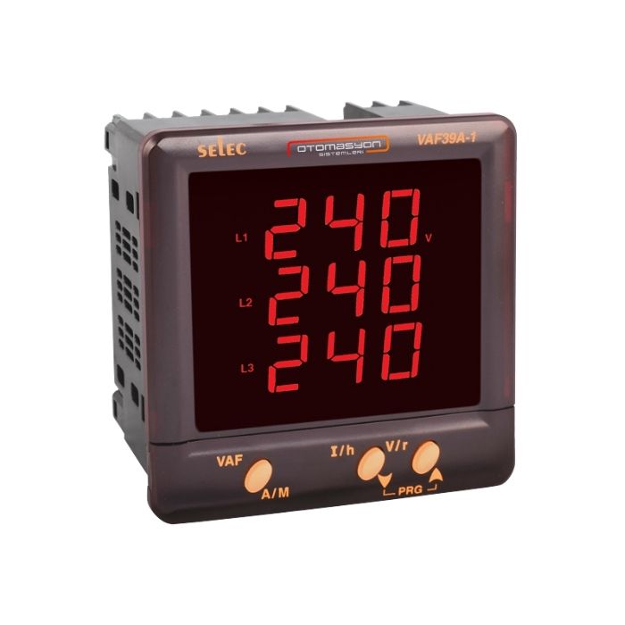 Selec VAF39A LED VAF Metre, 3Ø, 96X96mm Selec VAF39A LED VAF Metre, 3Ø, 96X96mm